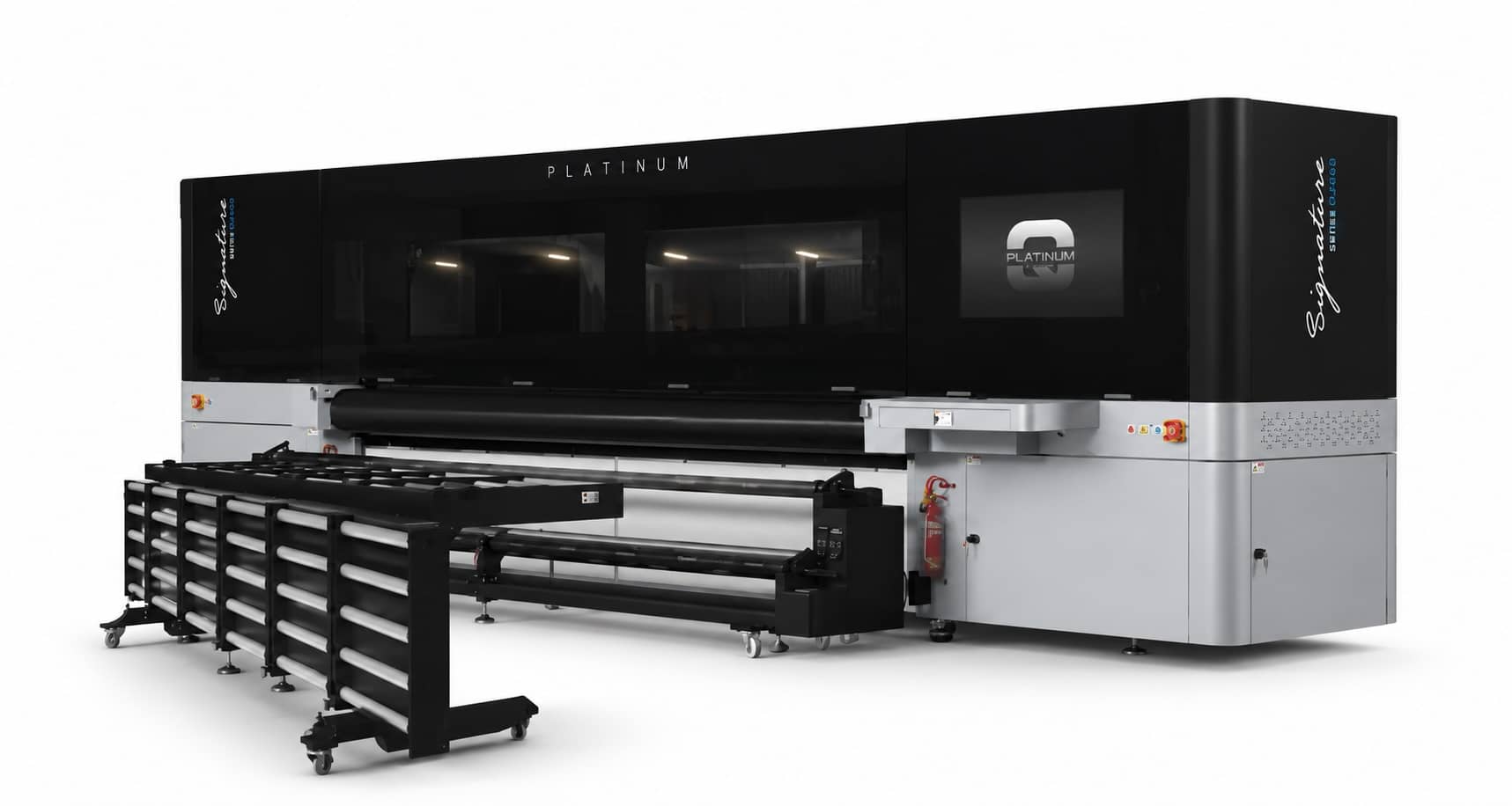 Liyu Platinum Hybrid Q3 hybrid UV printer at Kudos AV, printing roll and rigid media up to 3.2 metres wide