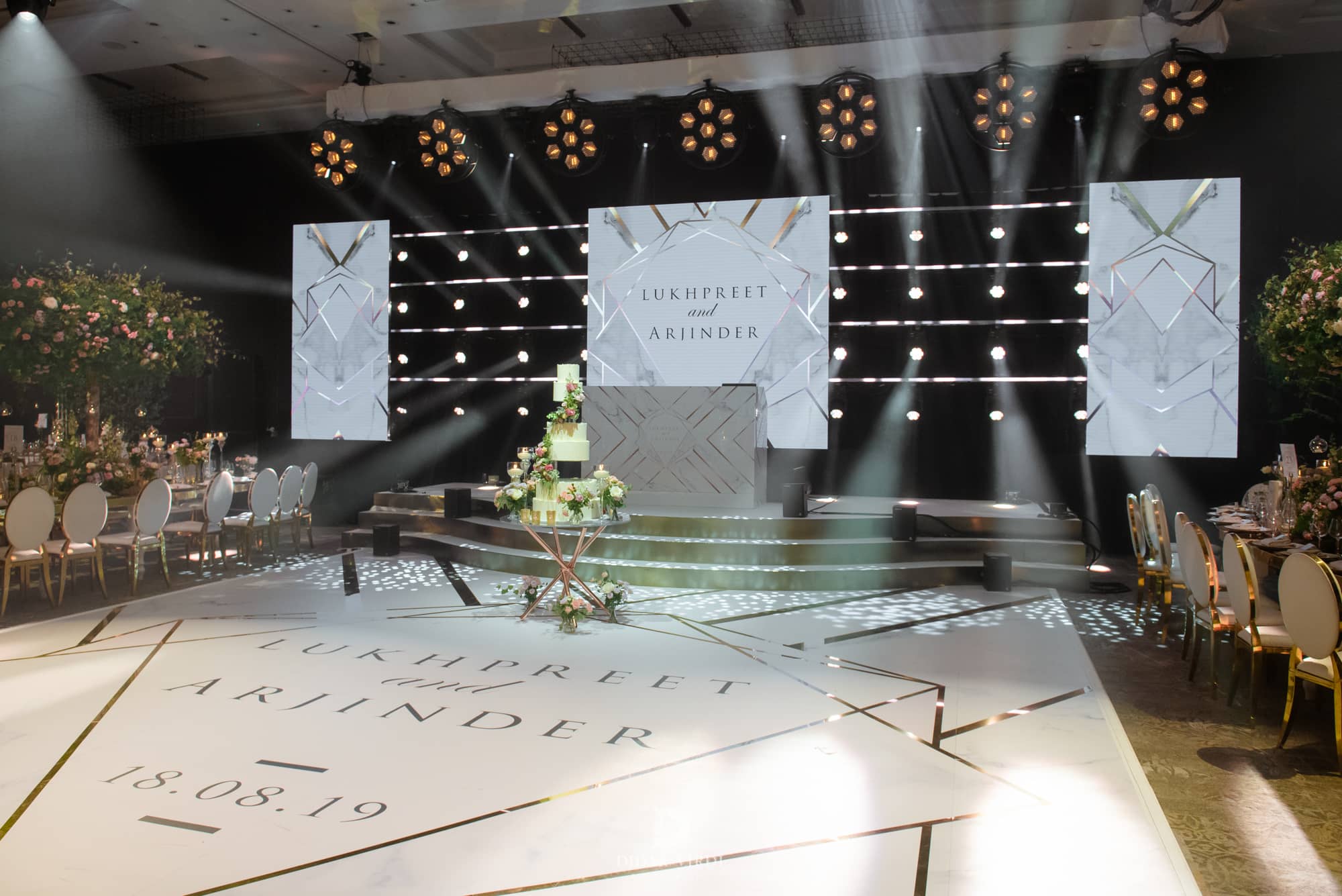 Luxury Wedding at Hilton London Bankside, event production by Kudos AV
