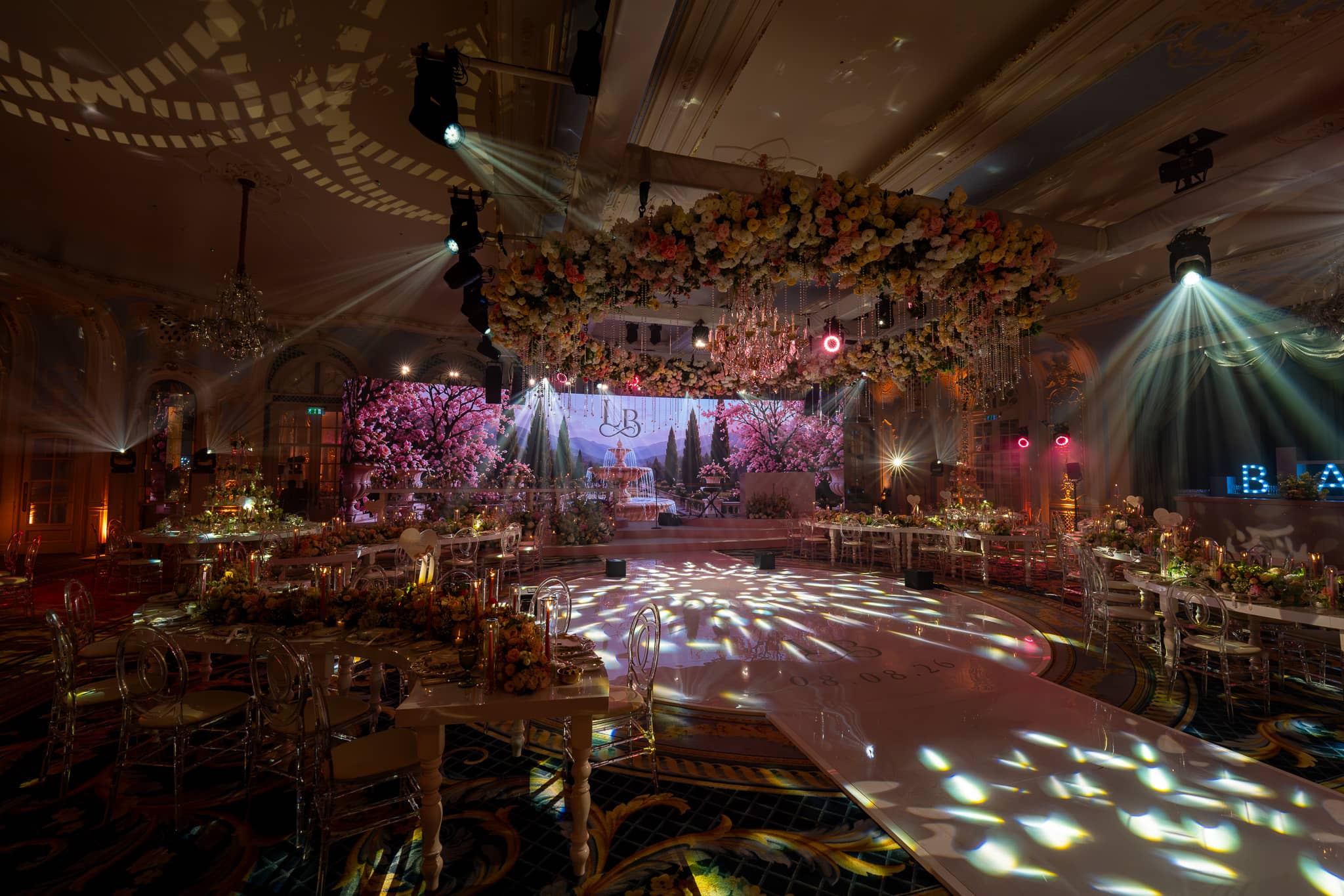 Blossom Garden Wedding at The Savoy, event production by Kudos AV