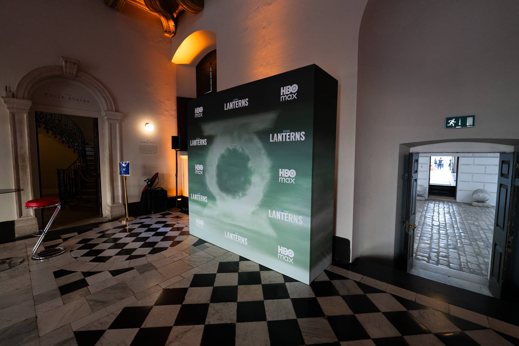 An LED screen built inside the Queens House for the Lanterns UK launch at Royal Museums Greenwich, by Kudos AV