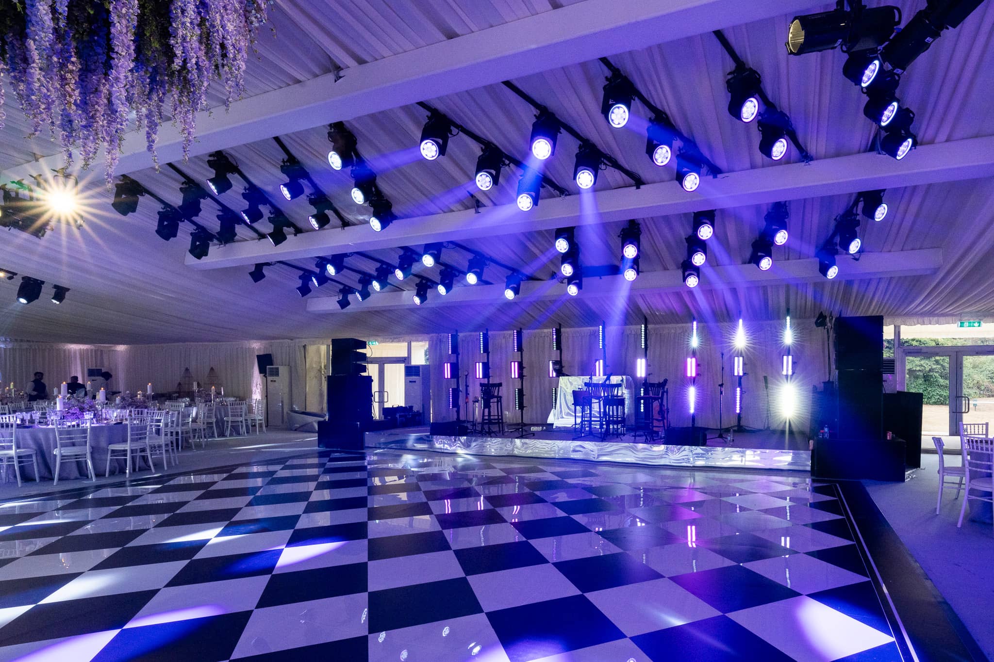 Luxury Marquee Production at Pennyhill Park, event production by Kudos AV
