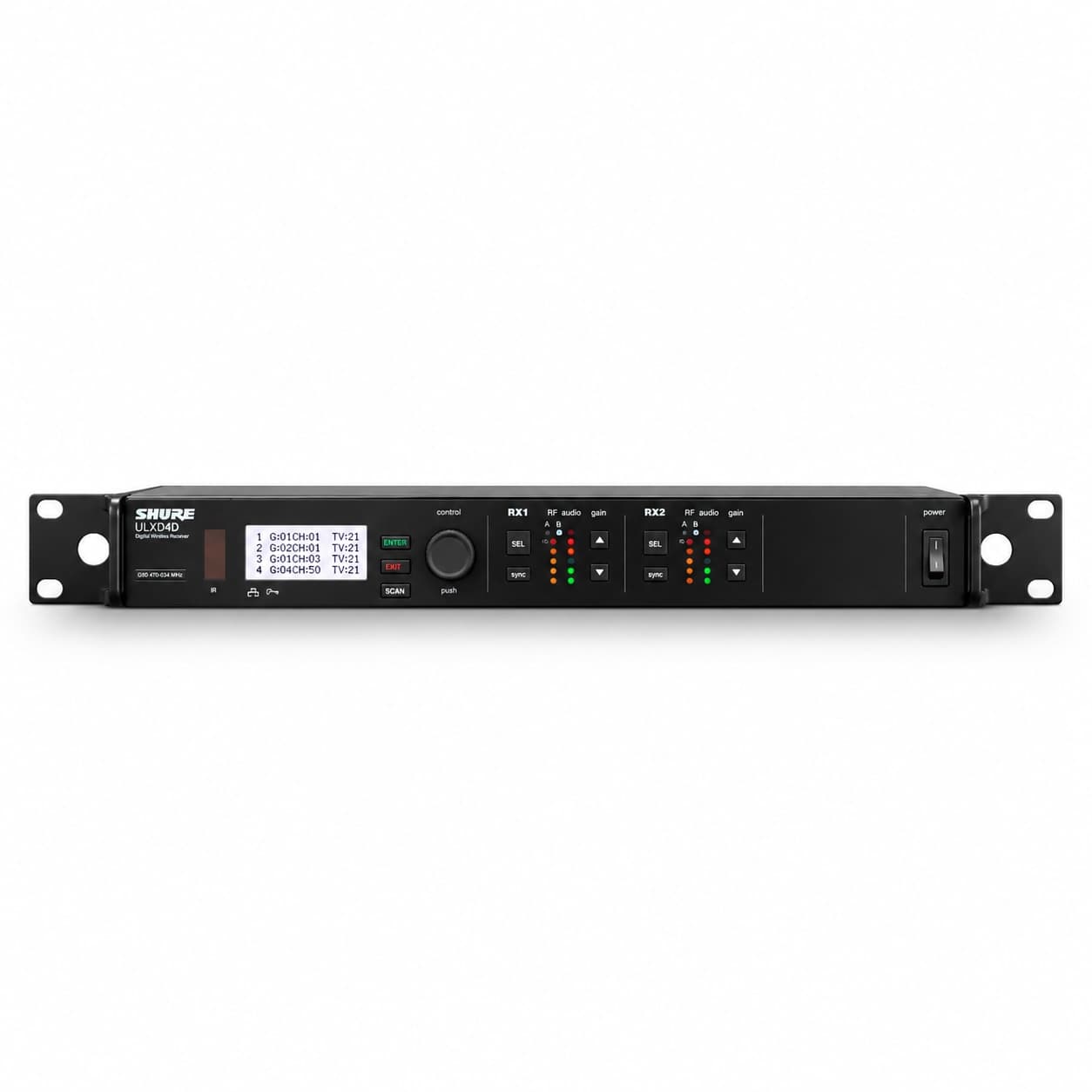 Shure ULXD4D dual channel digital wireless receiver hire | Kudos AV
