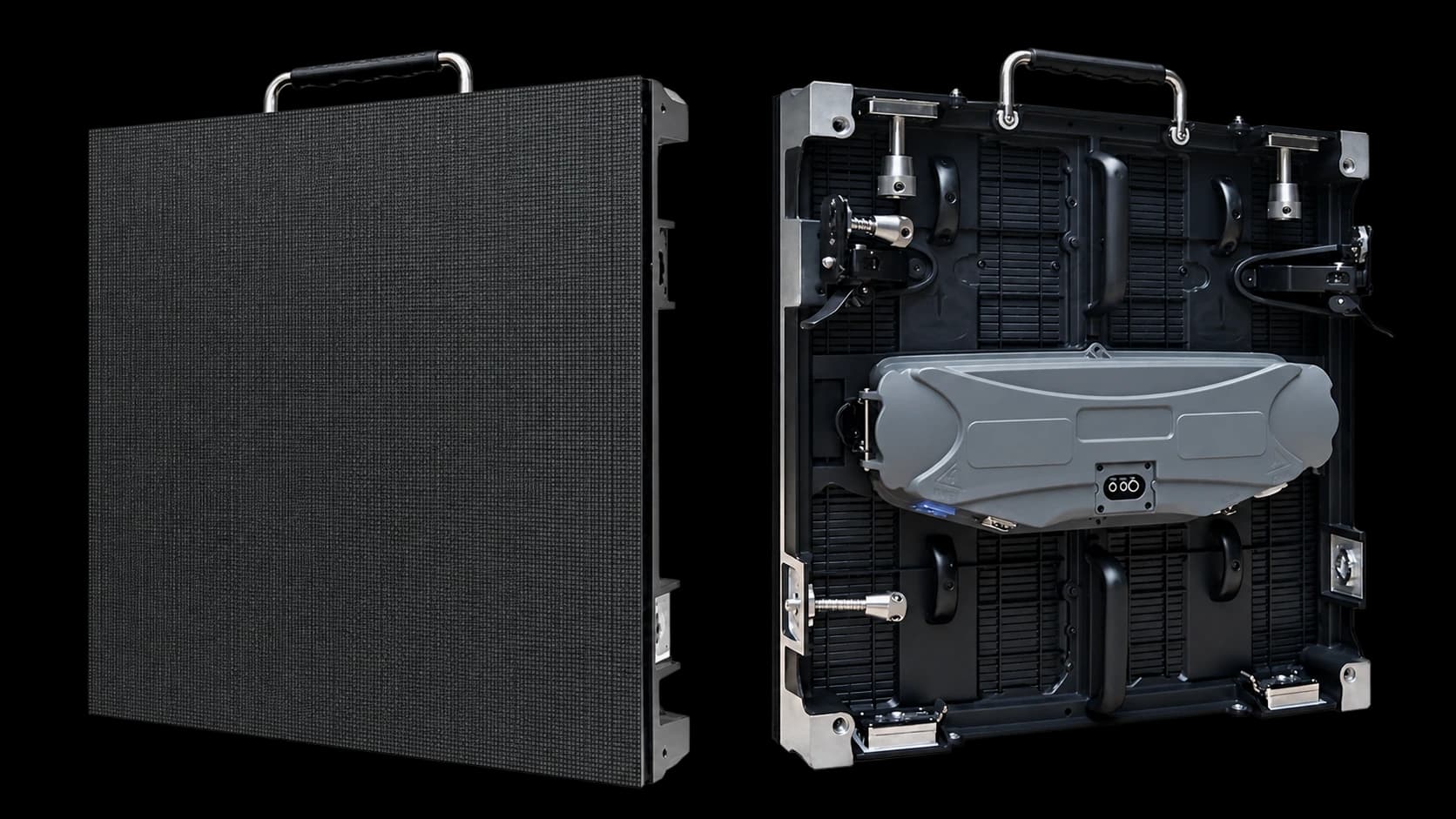 Angled front and rear product illustration of the ESDlumen Dazzle 3.9mm curved LED panel.