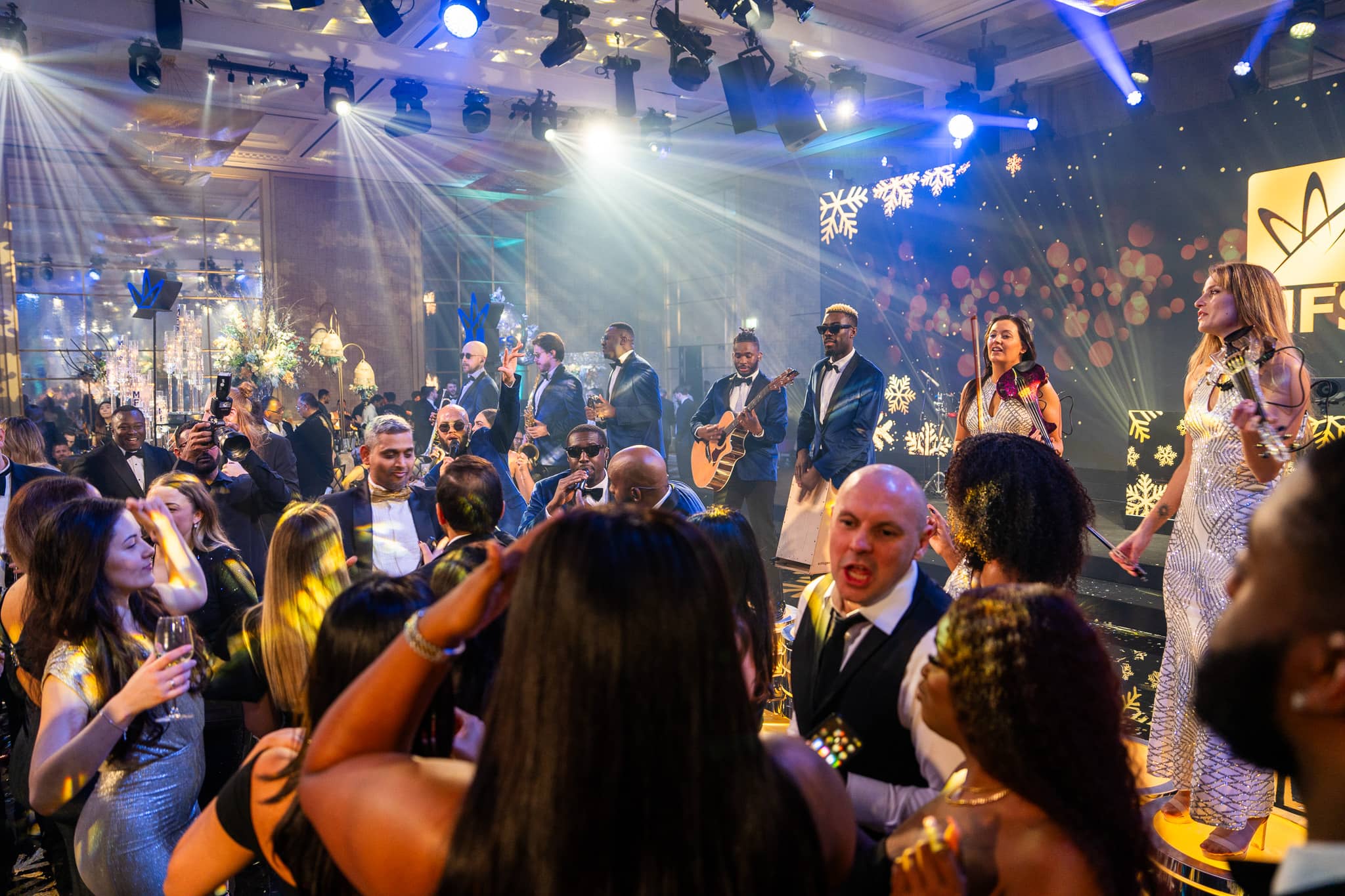 The Function Band performs to a busy MFS dancefloor at The Peninsula London