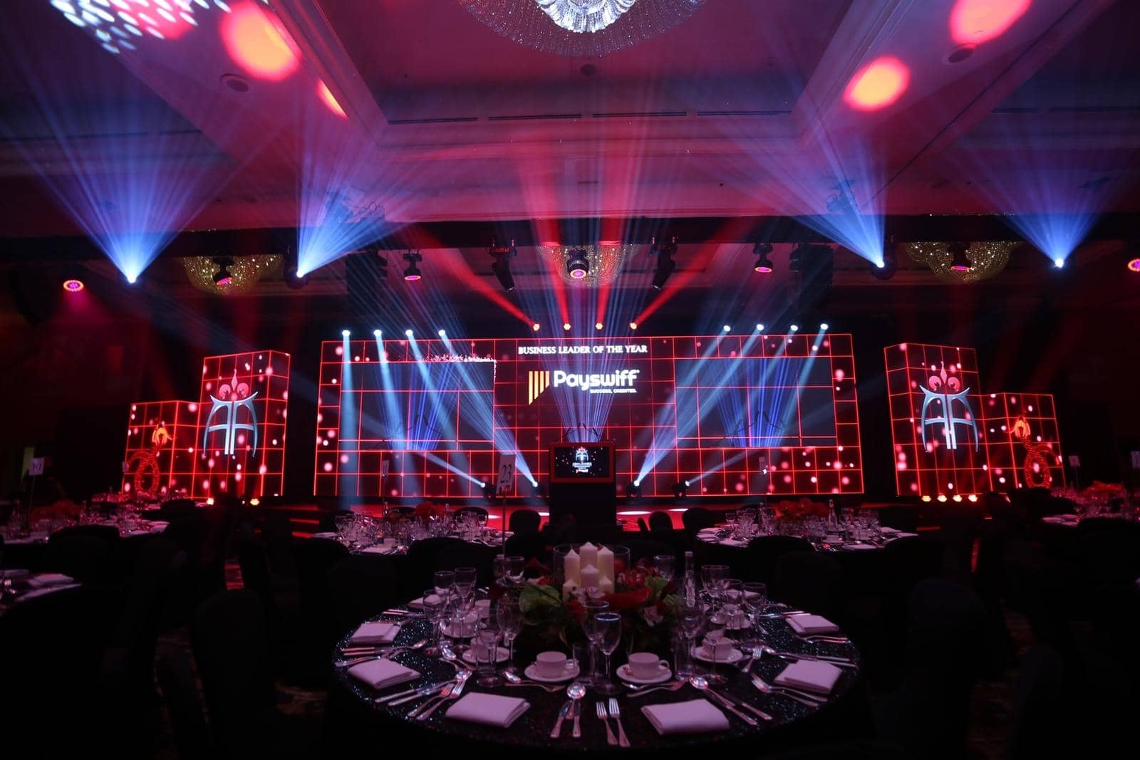 Awards ceremony stage and screens produced by Kudos AV