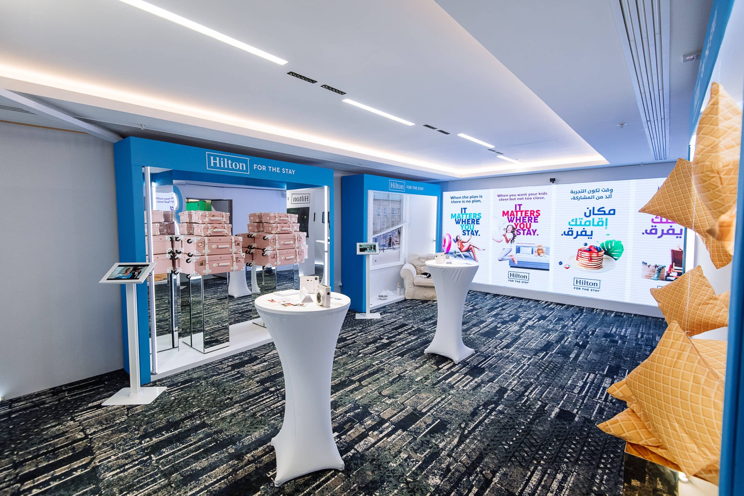 Bespoke Hilton branded interior built for the Principal Global Events activation