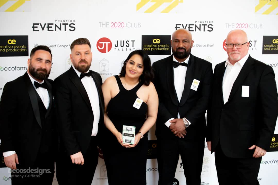The Kudos AV team at the Cool Event Awards 2026, where the company was named AV / Tech Provider of the Year