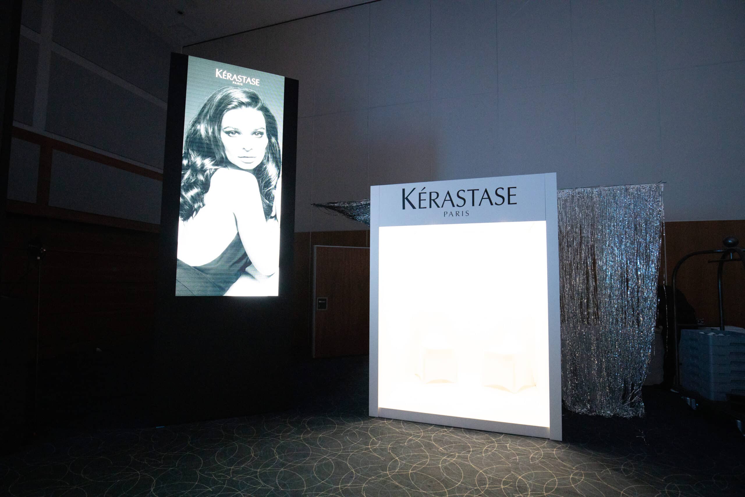 Backlit printed lightbox panel for a Kerastase brand activation by Kudos AV