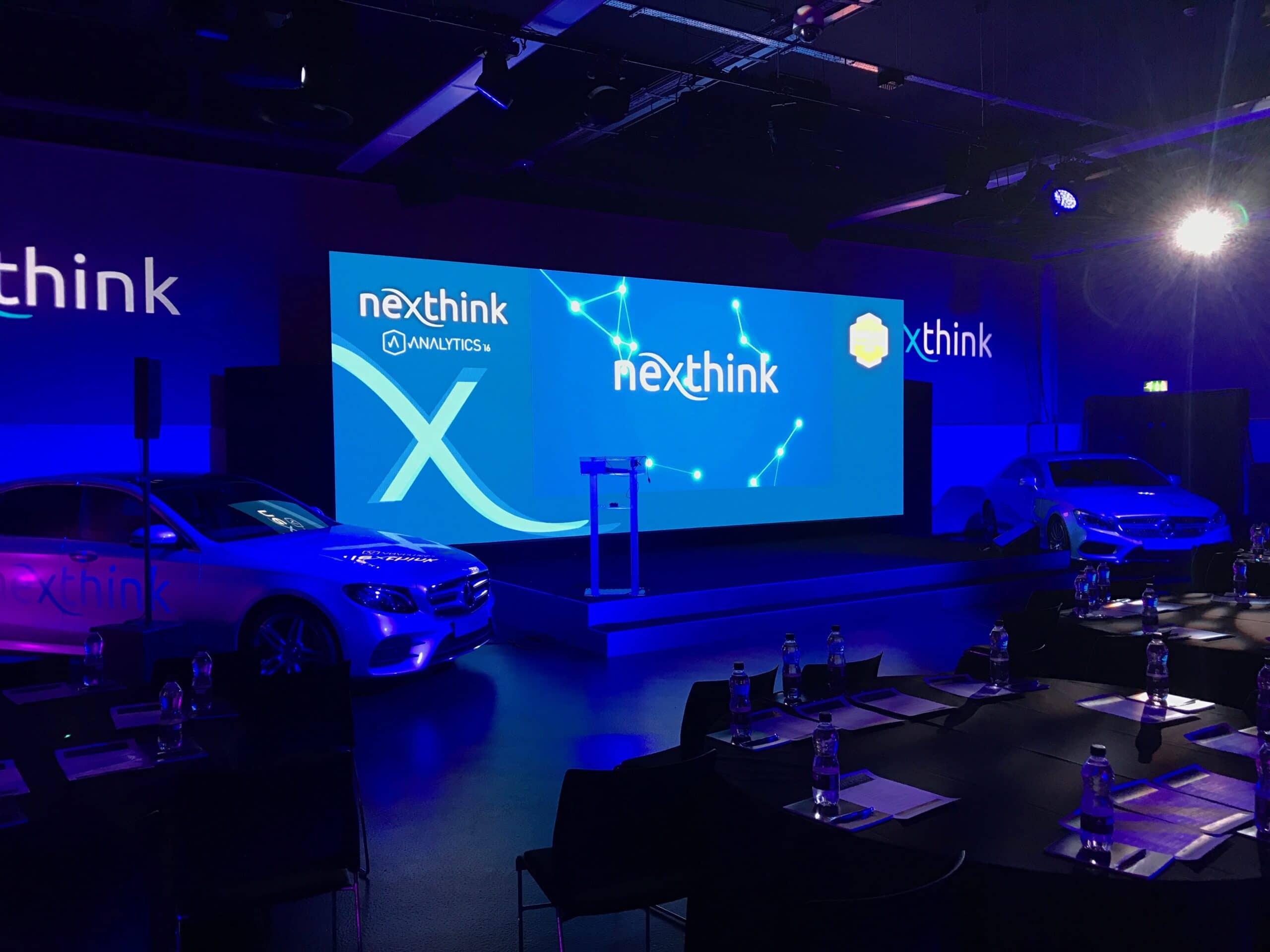 Nexthink: Full technical production for Nexthink's corporate conference in London, stage, LED, lighting and live event management for a polished professional audience., Kudos AV event production, photo 7