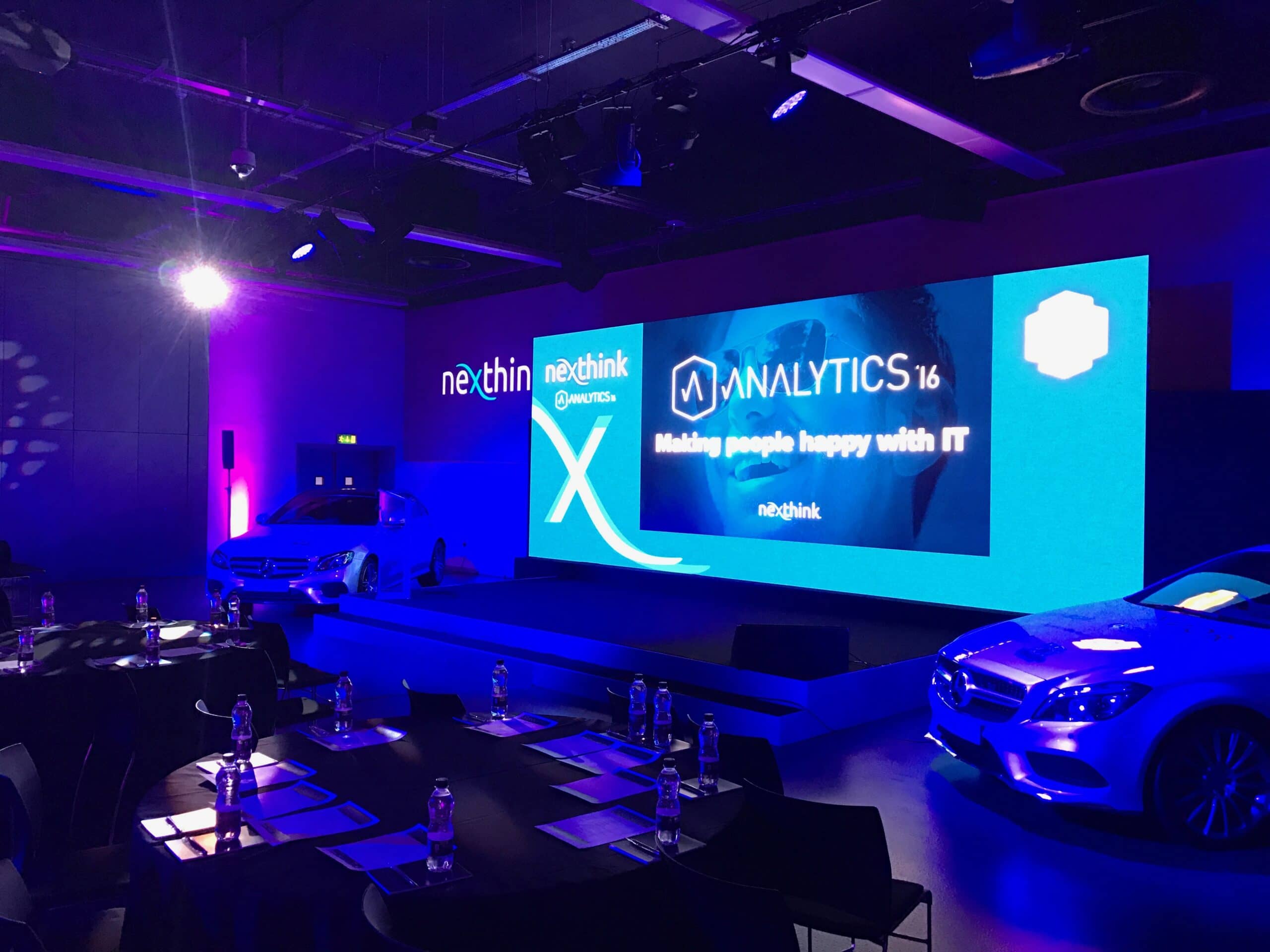Nexthink: Full technical production for Nexthink's corporate conference in London, stage, LED, lighting and live event management for a polished professional audience., Kudos AV event production, photo 4