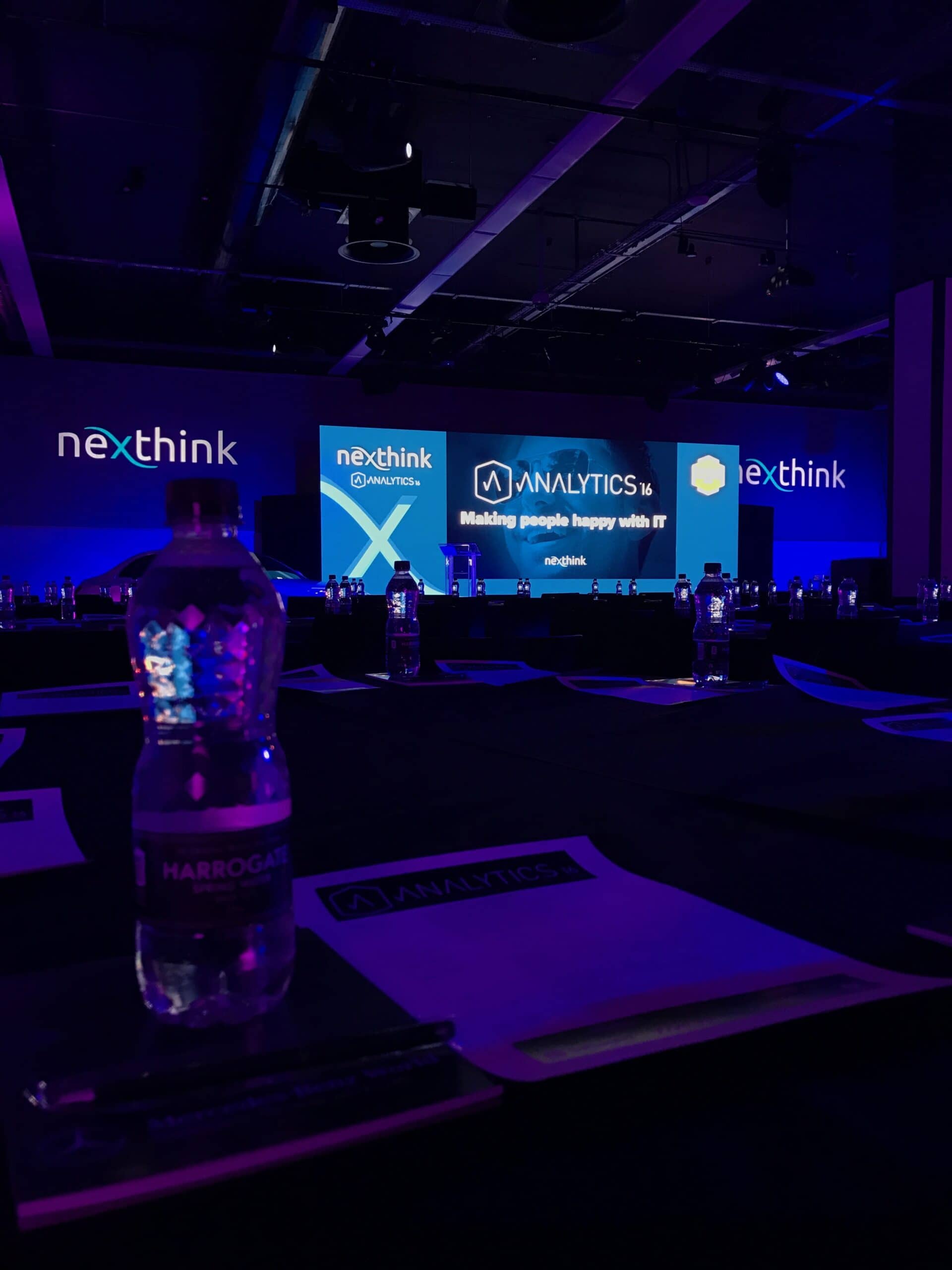 Nexthink: Full technical production for Nexthink's corporate conference in London, stage, LED, lighting and live event management for a polished professional audience., Kudos AV event production, photo 2