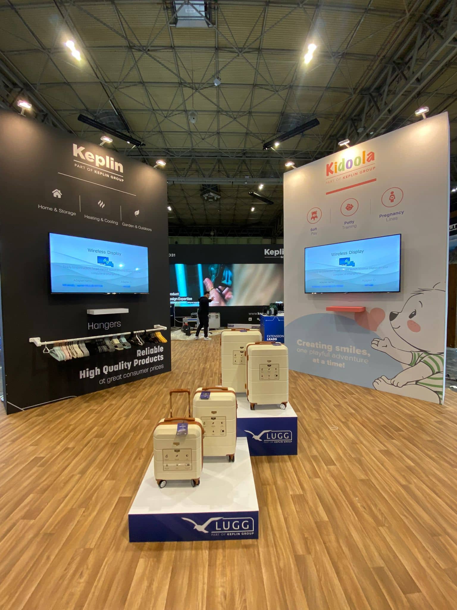 Keplin Group exhibition stand at NEC Spring Fair, designed and built by Kudos AV