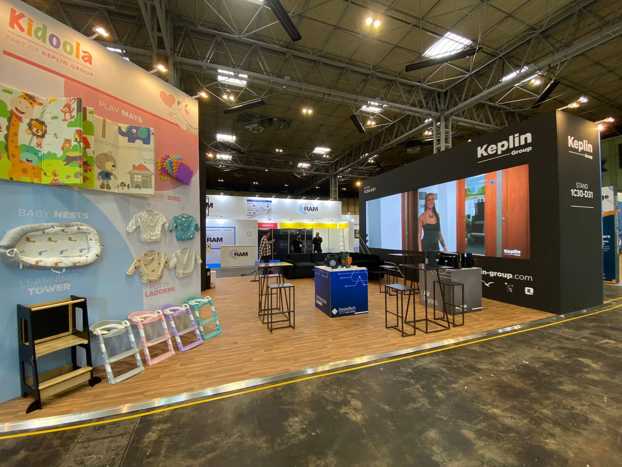 Exhibition Stand at NEC Spring Fair: Keplin Group, production by Kudos AV