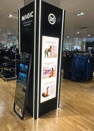 Printed retail activation unit with branded panels by Kudos AV