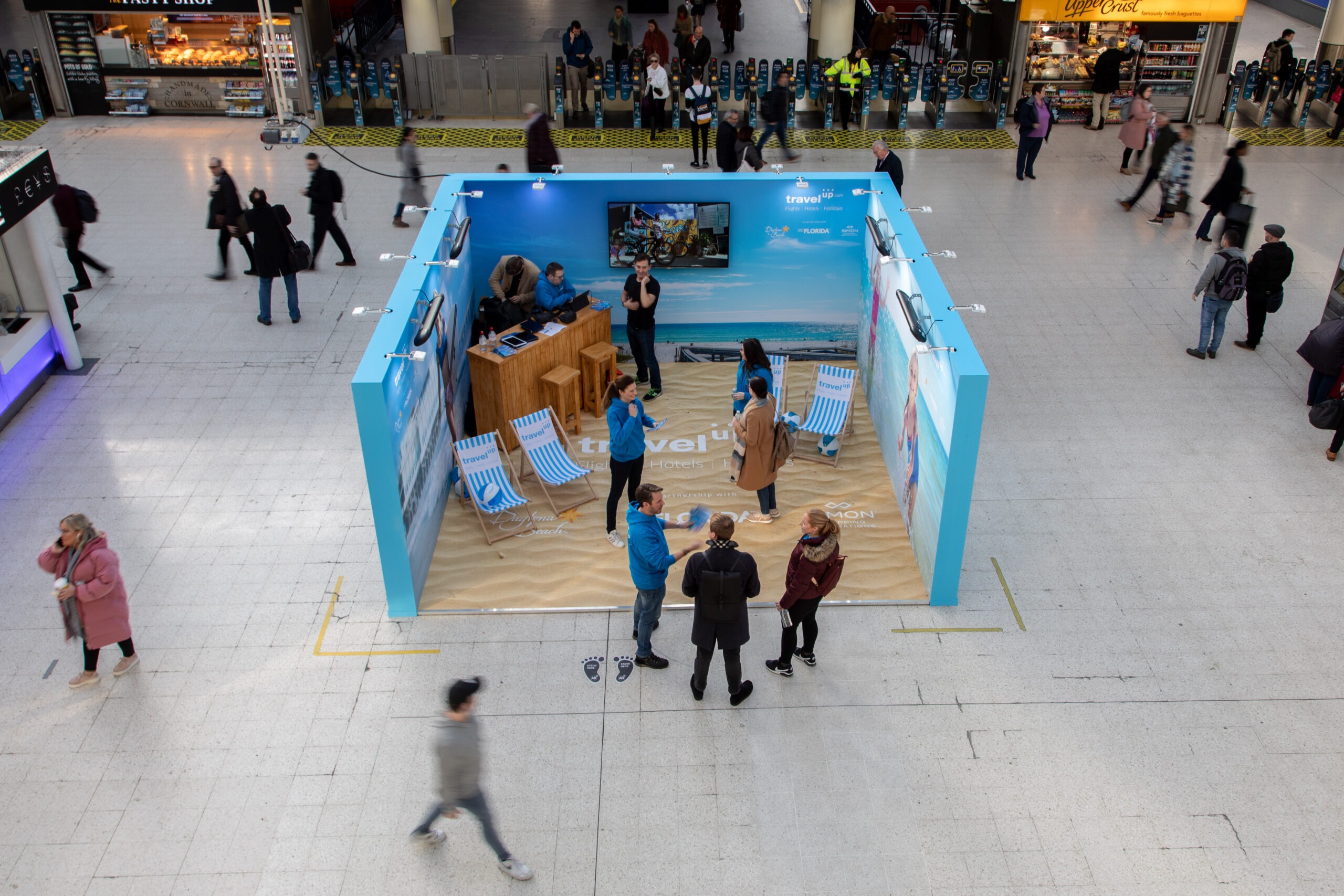 Travel Up Florida beach activation Waterloo station, photo 24