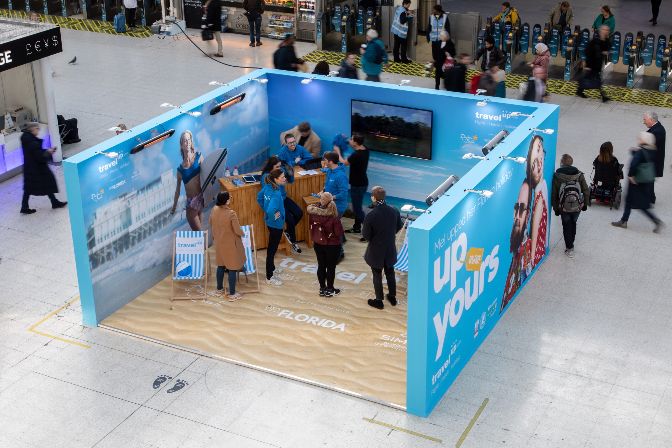 Travel Up Florida beach activation Waterloo station, photo 27