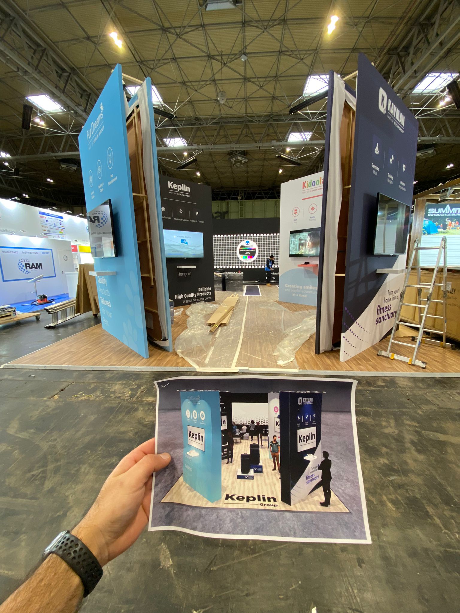 Keplin NEC Spring Fair stand build, Kudos AV