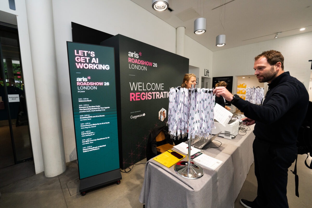 Branded registration desk on arrival
